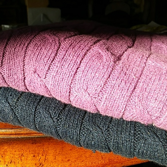 Wool Cable Knit Sweaters Sz L 3 colors Like New - Picture 8 of 8